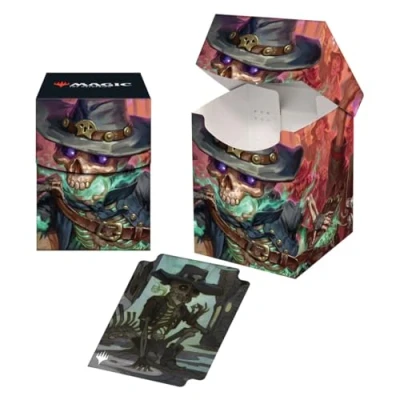 Immagine di Ultra Pro Outlaws of Thunder Junction 100+ Deck Box® Ft. Tinybones for Magic: The Gathering, TCG accessorio da gioco collezione porta carte protettive