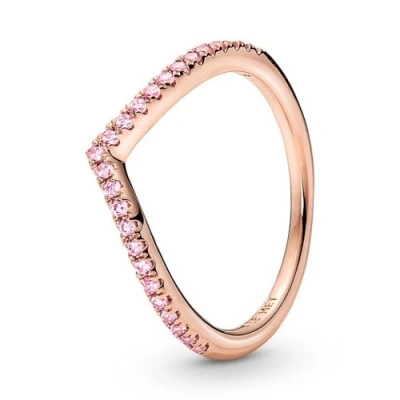 Immagine di PANDORA Timeless Anello Wish Sparkling Pink placcato in oro rosa 14 k con zirconi cubici fairy tale, 60