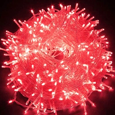 Immagine di HULX Luci di Stringa Fata Albero, 5m 50LED Natale a LED Scintillanti Albero Batteria (Rosso)