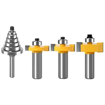 Immagine di WSOOX Set di punte per router da 1/2 pollici, 3 conigli con 6 cuscinetti (1/8&quot;, 1/4&quot;, 5/16&quot;, 3/8&quot;, 7/16&quot;, 1/2&quot;) (1/2&quot;)
