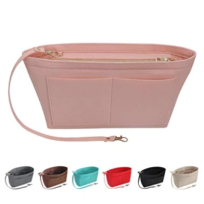 Immagine di Soyizom Organizzatore per borsa in feltro Organizer multi tasca da donna (rosa, grande)