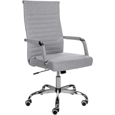 Immagine di CLP Sedia Ergonomica Per Ufficio Amadora I Regolabile In Altezza E Girevole A 360 Gradi Rivestimento Similpelle O Tessuto, Colore:grigio, Materiale:Stoffa