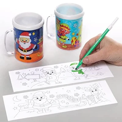 Immagine di Baker Ross FC186 Tazze Natalizie da Colorare per bambini Confezione 3, Colora la tua tazza, Lavoretti Personalizzare e Utilizzare