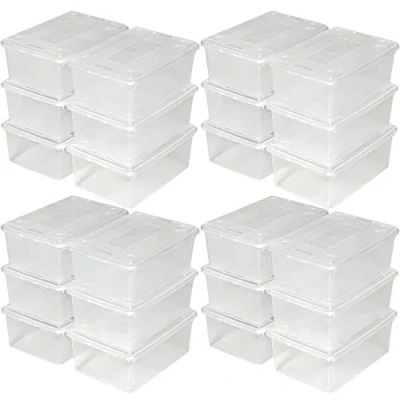 Immagine di TecTake 6X scatole Scarpe plastica Storage Box Trasparenti Coperchio impilabili 33x23x12cm Disponibile in Diversi quantità (4x6 No. 402006)