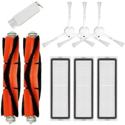 Immagine di 9 pezzi di accessori ricambio per Xiaomi Dreame F9 Mijia 1C 2C 1T STYTJ01ZHM STYTJ02ZHM Robot aspirapolvere, 2 spazzole a rullo 3 filtri laterali 1 spazzola la pulizia