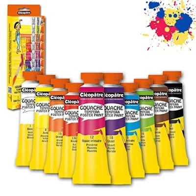 Immagine di Cléopâtre, Multicolore BL10PGN10 Confezione tubetti di guazzi, 11 x 1,5 22 cm, 10 unità (Confezione da 1), 100