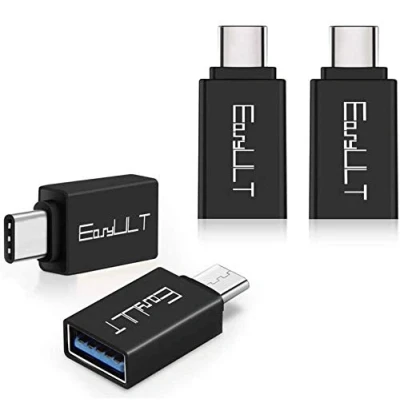 Immagine di EasyULT Adattatore da USB C a 3.0 [4 Pezzi], OTG, Conversione Thunderbolt 3 USB, Compatible per MacBook PRO 2021, Air 2020, Galaxy S8/LG e Altri Dispositivi (Nero)