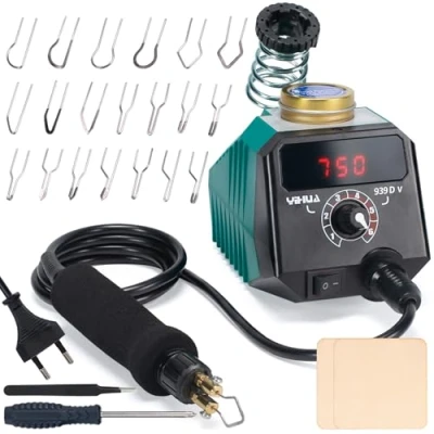 Immagine di YIHUA 939D V Kit per bruciare il legno a penna con display digitale 20 punte filo pirografo staccabile 2 pezzi di strumento pirografia e pantografo ferro
