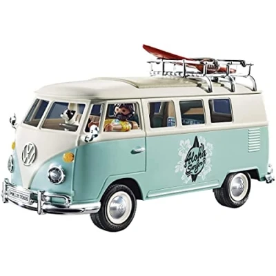 Immagine di PLAYMOBIL 70826 Volkswagen T1 Camping Bus, Furgone Azzurro da Surfista, Edizione Speciale per Fan e Collezionisti, 5 99 Anni