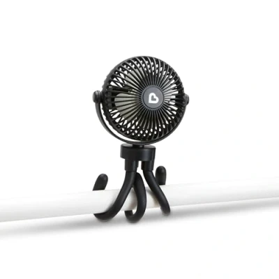 Immagine di Munchkin Ventilatore per passeggino, portatile a 360 passeggino con luci LED e 4 velocità, ottimo bambini, Nero