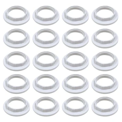 Immagine di FUIPVGI 20 Pezzi Anello Riduttore Paralume E14, Plastica Raccordi per Convertitore dell&#039;Adattatore E14 Lampada da Plafoniere Tavolo Comodino (Bianco)