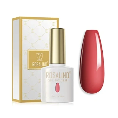 Immagine di ROSALIND Smalto Semipermanente per Unghie Rosso Colori, 15ml UV LED Soak Off Smalti Semipermanenti Gel Polish Manicure Nail Art
