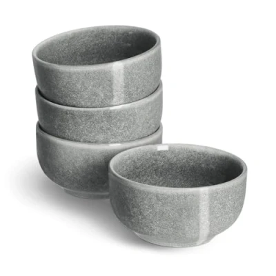 Immagine di SPRINGLANE stoviglie grigie, servizio da tavola in gres Misty Cliff (Grigio, Set di Ciotole Piccole 4 pz)