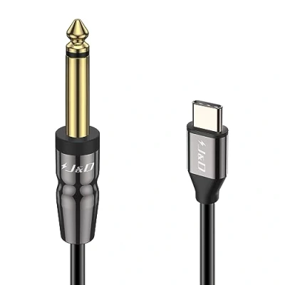 Immagine di J&amp;D Cavo audio USB C a 6,35 mm 1/4 pollici TS per amplificatori, Type maschio Mono adattatore di interconnessione, compatibile con iPhone serie 15, 2 m