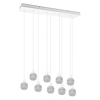 Immagine di Trio, Sospensione, Khan 4xE27, max.28,0 W Legno naturale, color legno, Finitura: Metallo, nichel antico L:100,0cm, L:15,0cm, A:150,0cm IP20,Senza illuminante,Regolabile in altezza