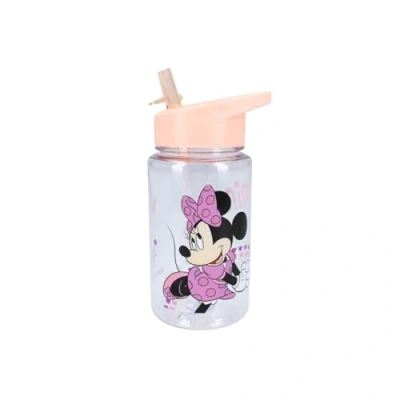 Immagine di My sweety pop Borraccia in plastica Minnie Mouse per bambini asilo scuola vacanze pasto 12 cm 450 ml idratazione idea regalo (Minnie trasparente/arancione)