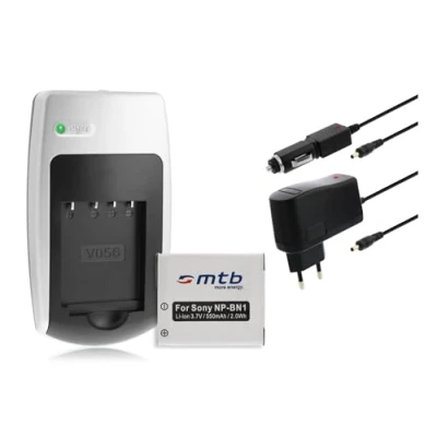 Immagine di Batteria + Caricabatteria NP BN1 compatibile con Sony Cyber shot DSC W670, W690, WX5, WX7, WX9, WX10