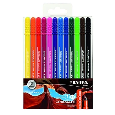 Immagine di LYRA, Fineliner, Colori Assortiti, 12 Count (Pack of 1), unità