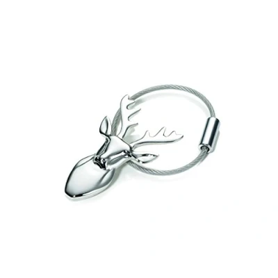 Immagine di TROIKA PLATZHIRSCH Portachiavi ad anello e catena, 5 cm, Argento (Silber)
