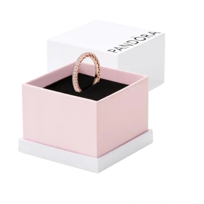 Immagine di PANDORA Timeless Anello Elegance placcato in oro rosa 14 k con zirconi cubici trasparenti, 54