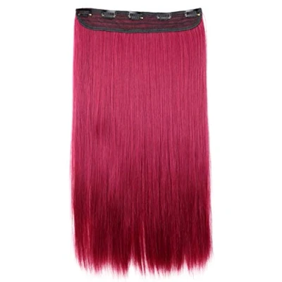 Immagine di CAISHA 60cm Clip In Un Unico Pezzo Nell&#039;estensione Dei Capelli Di Sintetici Mezza Parrucca Liscio Bordeaux C60a