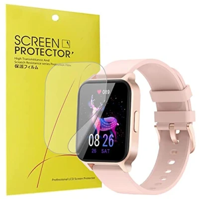 Immagine di onetuo Pellicola protettiva compatibile con smartwatch Fitonme da 1,69 pollici, HD trasparente e flessibile, in TPU, senza bolle, custodia, qualità premium, 6 pezzi