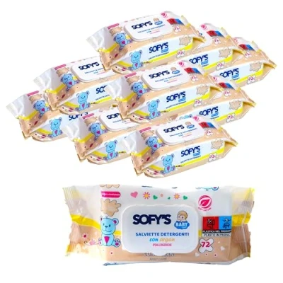 Immagine di DETERMONDO 864 Salviette Neonato Formula Idratante con Argan Profumate Senza Alcool Salviettine Detergenti Ipoallergeniche Divise in 12 Confezioni da 72