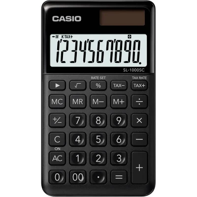 Immagine di Casio SL 1000SC BK Calcolatrice tascabile Nero Display (cifre): 10 A energia solare, batteria (L x P) 71 9 120 mm