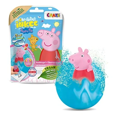 Immagine di INKEE Bombe da Bagno Bambini Peppa Pig, con Sorpresa per Vasca Bagno, Giochi Blu e Rosso, 1 Unità (Confezione 1)