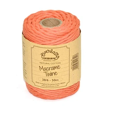 Immagine di Everlasto Bobine da 50 m, in morbido cotone colorato, per macramè, 4 mm circa, colore: grigio