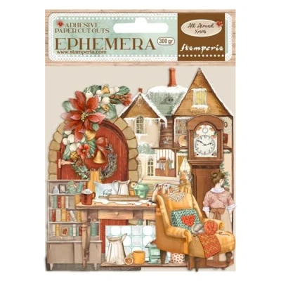 Immagine di Stamperia Ephemera for Scrapbooks, album, and Bullet Journals, All Around Christmas, Adhesive Paper Cut Outs, Easy to Apply, Perfect Crafts Gifting (All You Need Christmas) (58 pezzi)