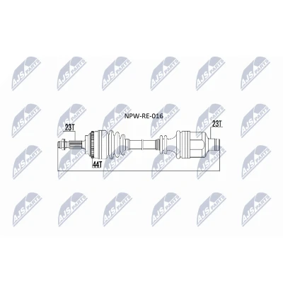 Immagine di NTY NPW RE 016 Albero motore / Semiasse Assale anteriore Cambio manuale RENAULT: CLIO 2, Kangoo I, I Express