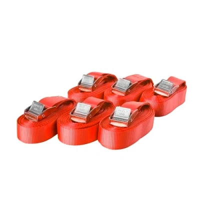 Immagine di 6 cinghie di fissaggio resistenti fino a 250 kg; larghezza 25 mm, 1 pezzo da 3 m, 4 5 m e in nero, blu, rosso, giallo fluo, verde oliva