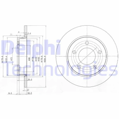 Immagine di DELPHI BG4025C Disco freno 265, 11 5 pieno rivestito non trattato senza cuscinetto ruota, anello sensore ABS MAZDA: 3 Hatchback, 5, Sedan
