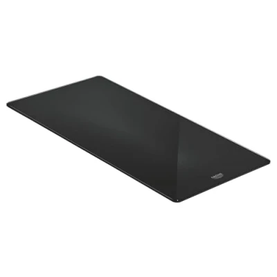 Immagine di GROHE Tagliere in Vetro, Sopra il Lavello della Cucina, 240 x 450 mm, Spessore 5 Infrangibile, Lavabile Lavastoviglie, Nero, 40786K00