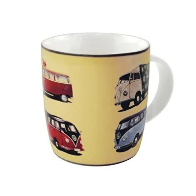 Immagine di Brisa VW Collection Volkswagen tazza in Ceramica da tè, caffè, latte, cappuccino, Campervan T1 Bus design (Sfilata/Multicolore/370ml)