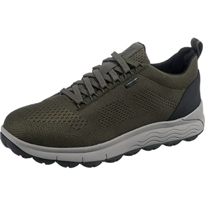 Immagine di Geox Spherica Sneakers basse, Uomo, Taglia: 45, Olive Pelle e tessuto