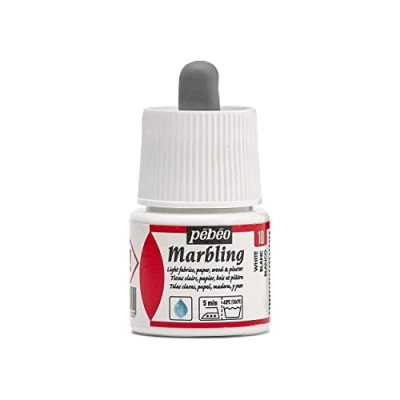 Immagine di PEBEO Bottiglia di Marmorizzazione 45ml Bianco Vernice Effetto Marmo Bianca Lucida su superfici Chiare e porose