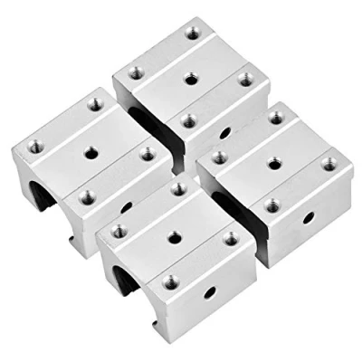 Immagine di 4Pcs Cuscinetti lineari 16mm,SBR16UU Blocco di scorrimento con cuscinetto lineare aperto da 16 mm, pattino in alluminio per CNC