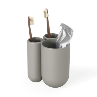 Immagine di Umbra Touch Portaspazzolini, Grigio, 8.9 x 10.2 7.6 cm