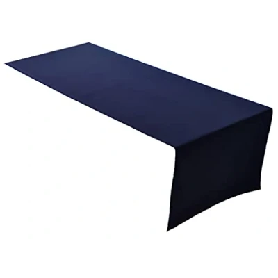 Immagine di Lemos Home Runner da tavola di alta qualità in 100% cotone, collezione Concetto, colore e dimensioni a scelta (runner 45 x 150 cm, blu marino)