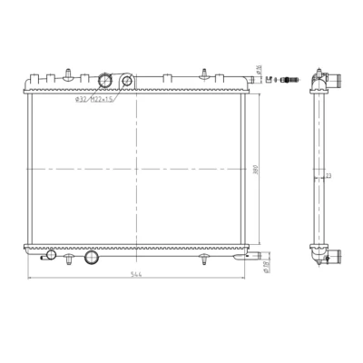 Immagine di NRF 58304A Radiatore motore Alluminio 544 380 23 Alette di raffreddamento montate meccanicamente PEUGEOT: 307 Hatchback, SW