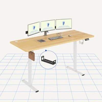 Immagine di FLEXISPOT 200 * 80cm Scrivania Regolabile in Altezza Elettrica Motorizzata Standing Desk,Pannello di controllo con memoria a 2 Livelli (Acero)