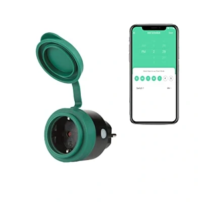 Immagine di SEC 24 presa Wi Fi per esterni, esterna, intelligente WiFi, spina impermeabile con timer, compatibile Alexa, Google Home, telecomando e controllo vocale.