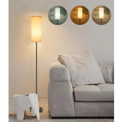 Immagine di LEAZZLE Lampade da Terra per Soggiorno,RGB Dimmerabile,Controllo a Pedale,2700k 5500k Lampada Paralume in Lino,Lampada Salotto,Lampade Moderne Lettura,Comodino,Camera Letto
