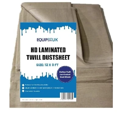 Immagine di fogli di polvere in cotone resistente per decorare Foglio laminato con twill rivestimento polietilene 3,7 x 2,7 m antipolvere pittura, mobili, fai da te,