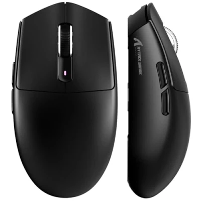 Immagine di MAMBASNAKE x ATTACK SHARK G3 Mouse da Gioco Wireless, Leggero 59g, Sensore Ottico PAW3311, 25 000 DPI, Bluetooth/2.4G/USB C, 5 Pulsanti Programmabili, Batteria 500mAh per PC/Mac Nero