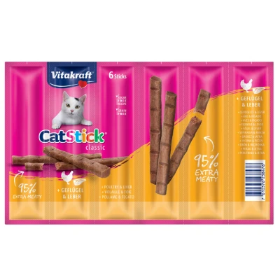Immagine di Multipack risparmio! 48 x 6 g Vitakraft Cat Stick Mini Pollo &amp; Fegato