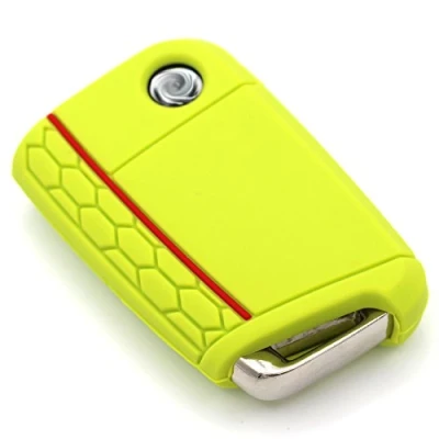 Immagine di Cover Chiave Auto Caso di protezione con 3 tasti Silicone design case custodia per chiavi veicoli accessori VB (Limegreen)