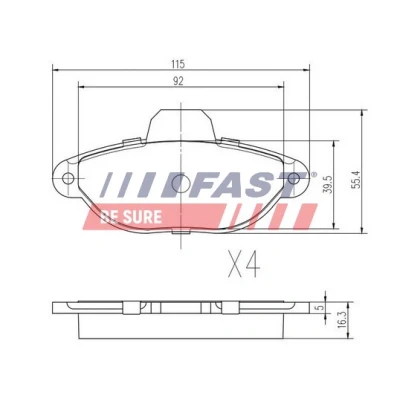 Immagine di FAST FT29005 Kit pastiglie freno Assale anteriore Predisposto per contatto segnalazione usura FIAT: 500 Hatchback, Panda II Hatchback
